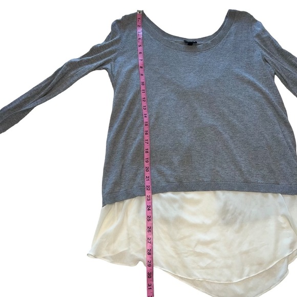 Torrid Grey Sweater with Long Cream Under Tank Lightweight Knit Fall Blouse - Picture 8 of 11